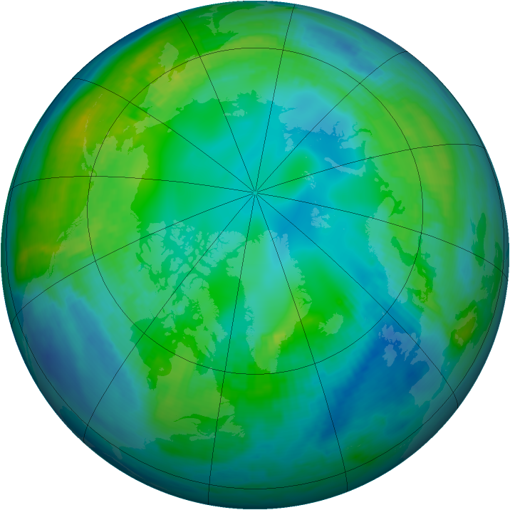 Arctic ozone map for 07 November 1999